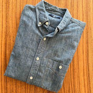7 For All Mankind Men's Chambray Button-Front Shirt - MEDIUM